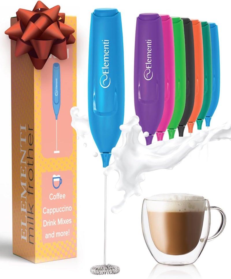 Elementi Powerful Frother Wand – Lightweight Milk Frother & Drink Mixer Handheld, Matcha Whisk for Dreamy Lattes, Powerful Coffee Mixer Wand & Blender Stirrer - Make Creamy Cappuccinos (Electric Blue) - Image 1